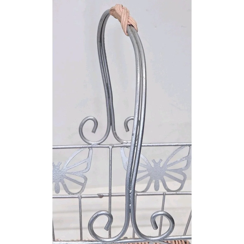 Butterfly Metal Wire Basket w/Handle. Easter, Baby, Seasonal‎ Decoration